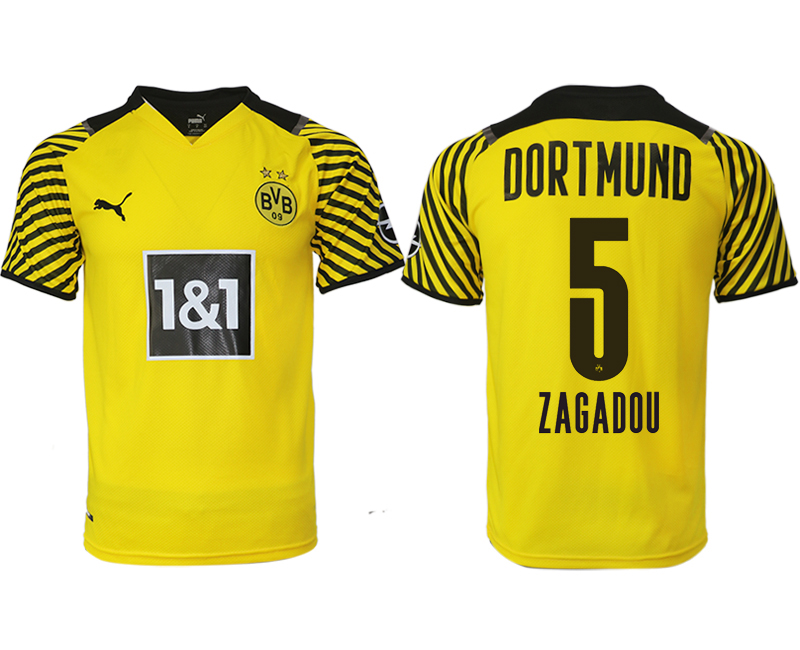 Men 2021-2022 Club Borussia Dortmund home yellow aaa version #5 Soccer Jersey->borussia dortmund jersey->Soccer Club Jersey
